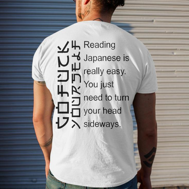 Reading Japanese Is Really Easy V2 Men's Crewneck Short Sleeve Back Print T-shirt Gifts for Him