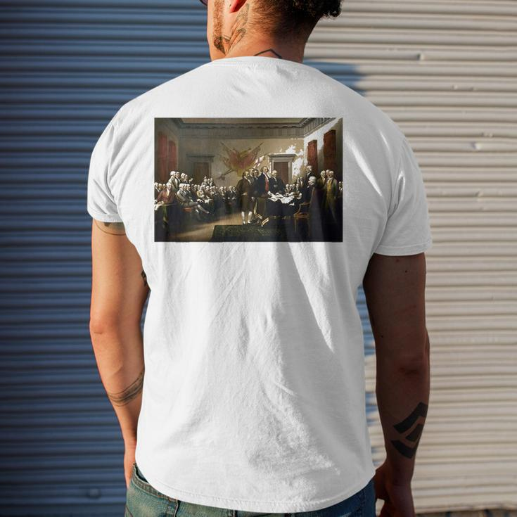 Signing The Declaration Of Independence 4Th Of July Men's Back Print T-shirt Gifts for Him