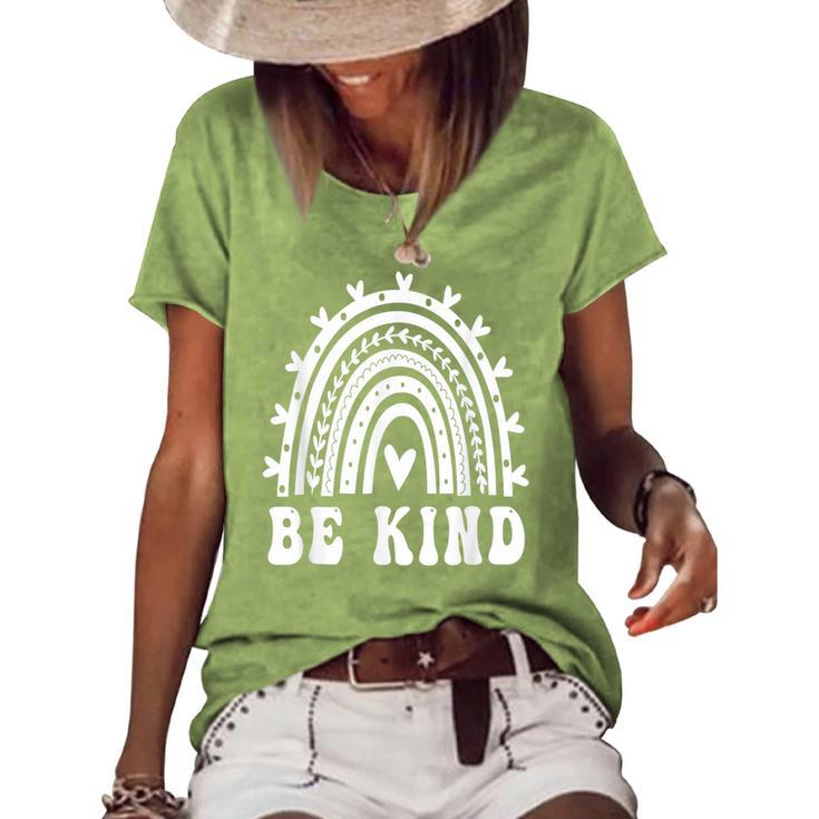 Be Kind Rainbow Orange Anti Bullying Unity Day 2022  Women's Short Sleeve Loose T-shirt