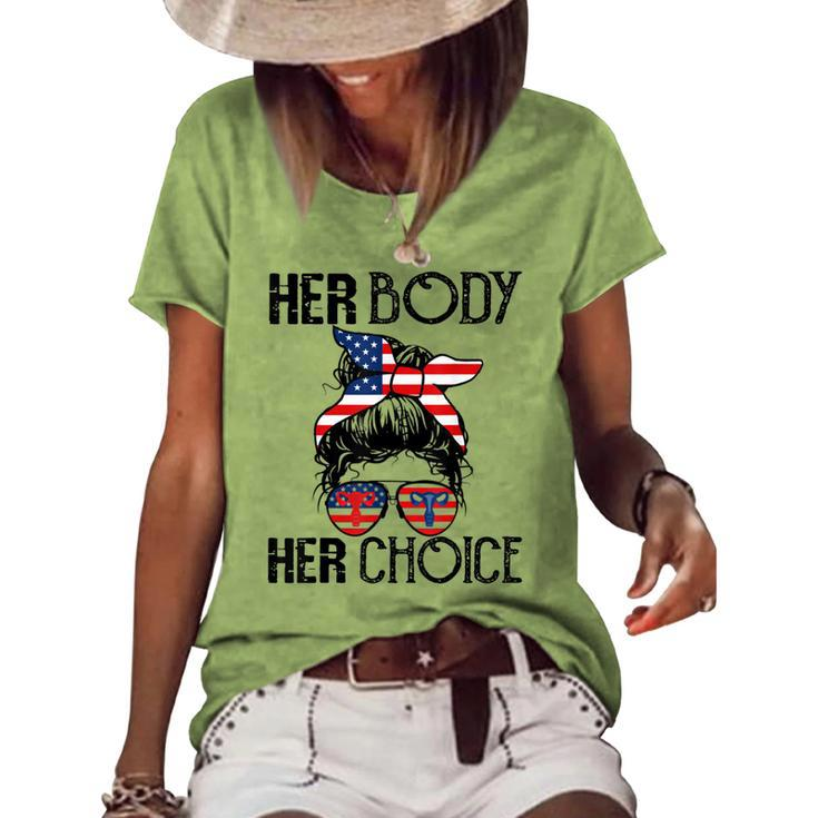 Her Body Her Choice Pro Choice Feminist V3 Women's Loose T-shirt