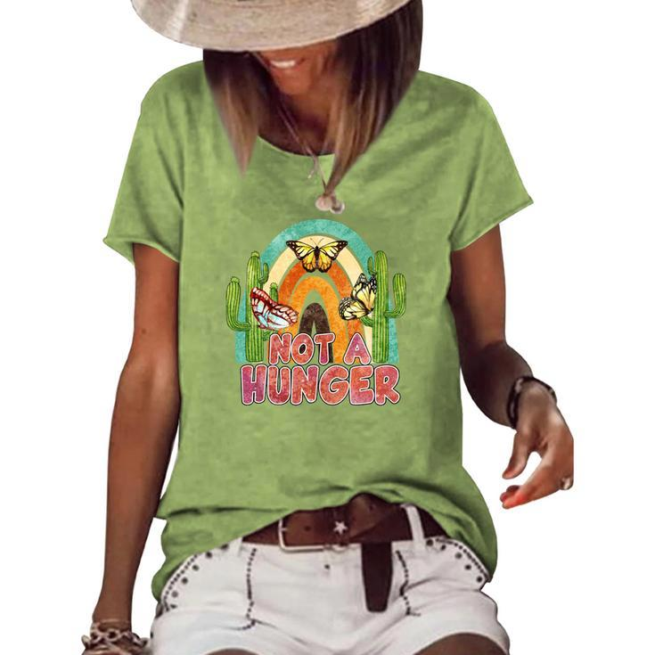 Boho Vintage Not A Hunger Cactus Retro Women's Loose T-shirt