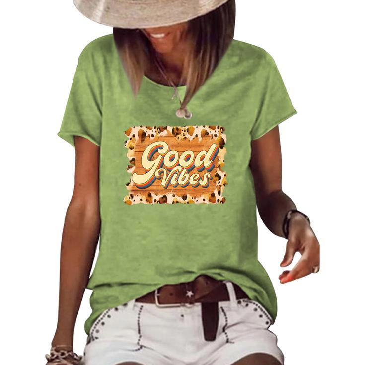 Boho Vintage Retro Vintage Good Vibes Women's Loose T-shirt