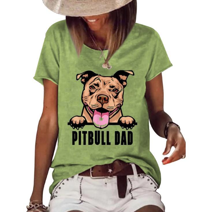 Dogs 365 Pitbull Dad Dog   Pitbull Dad Gift  Women's Short Sleeve Loose T-shirt