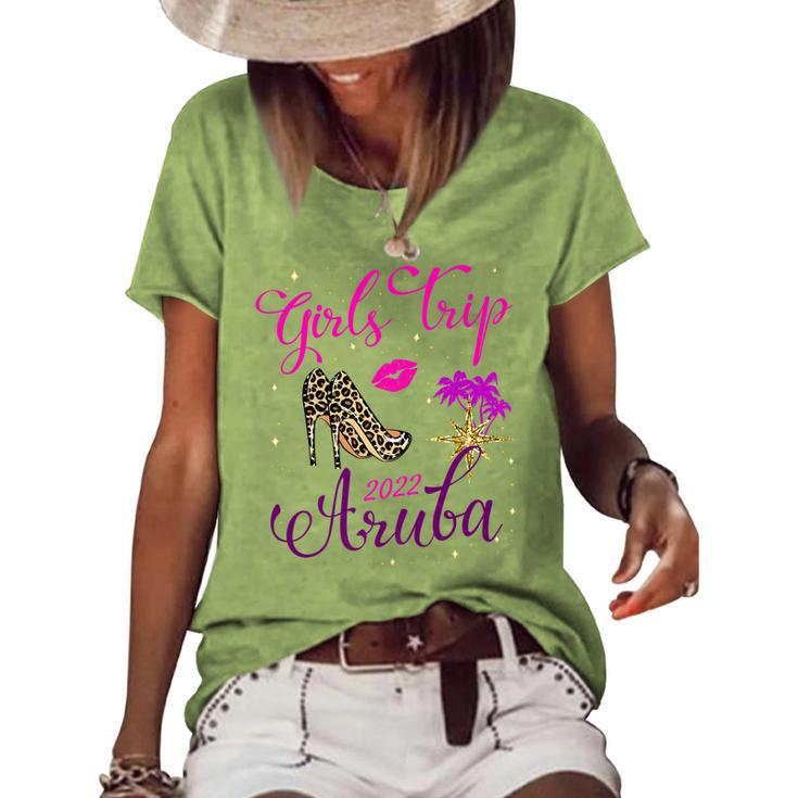 Girls Trip Aruba 2022 Sunglasses Summer Matching Group V3 Women's Loose T-shirt
