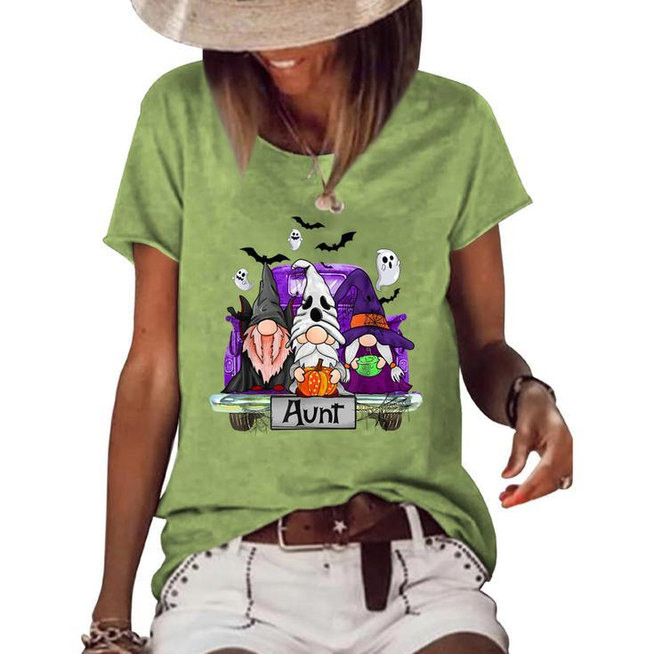 Gnomes Witch Truck Aunt Halloween Costume Women's Loose T-shirt