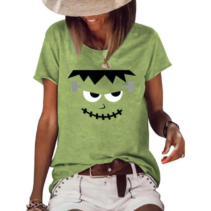 Halloween Frankenstein Monster Face For Kids Women's Loose T-shirt