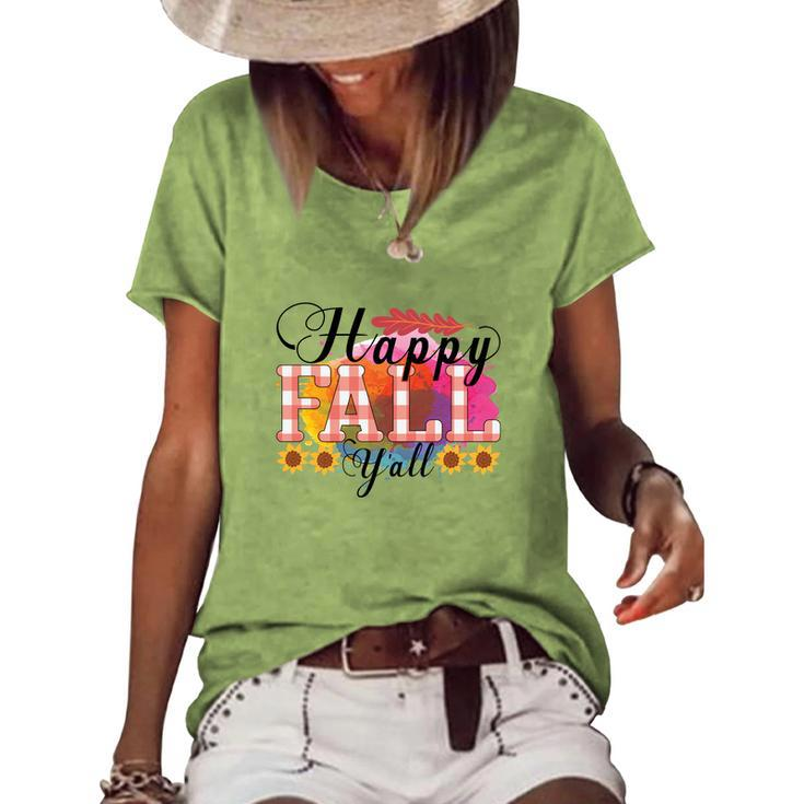 Happy Fall Yall Sunflowers Women's Loose T-shirt