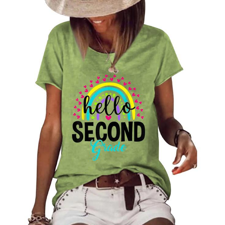 Hello Second Grade Team 2Nd Grade Back To School Teacher Kid  V3 Women's Short Sleeve Loose T-shirt