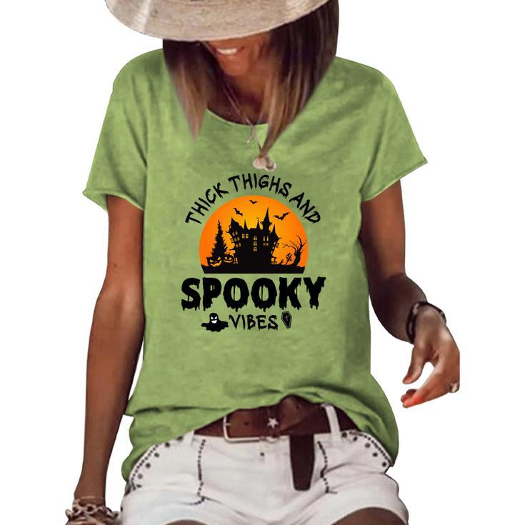 House Night Thick Thights And Spooky Vibes Halloween Women's Loose T-shirt