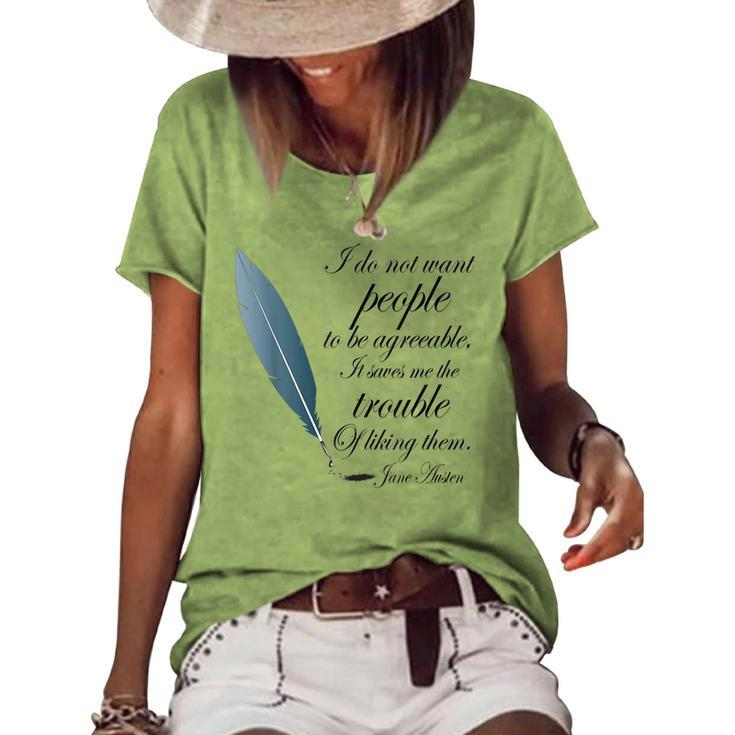 Jane Austen Agreeable Quote Women's Loose T-shirt