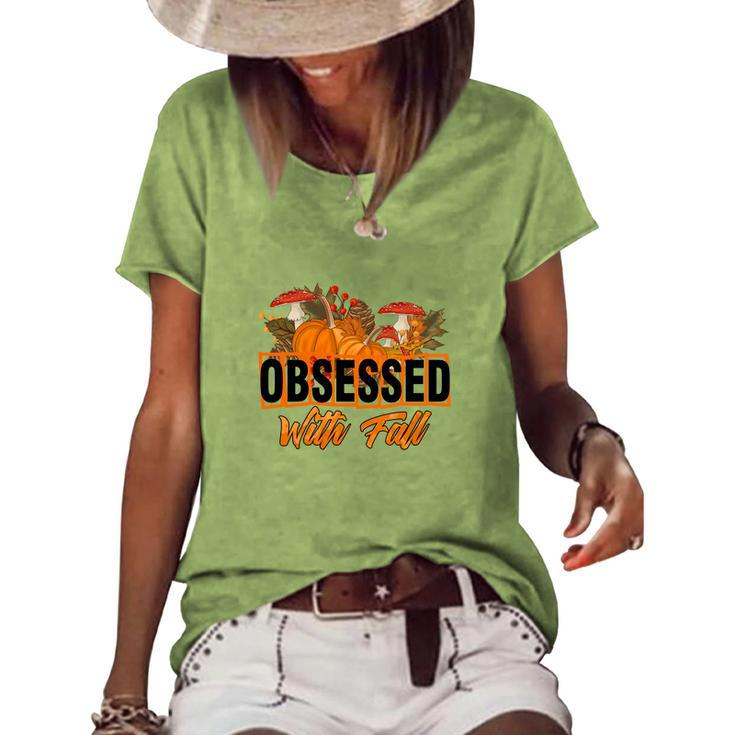Obsessed With Fall Pumpkin Women's Loose T-shirt