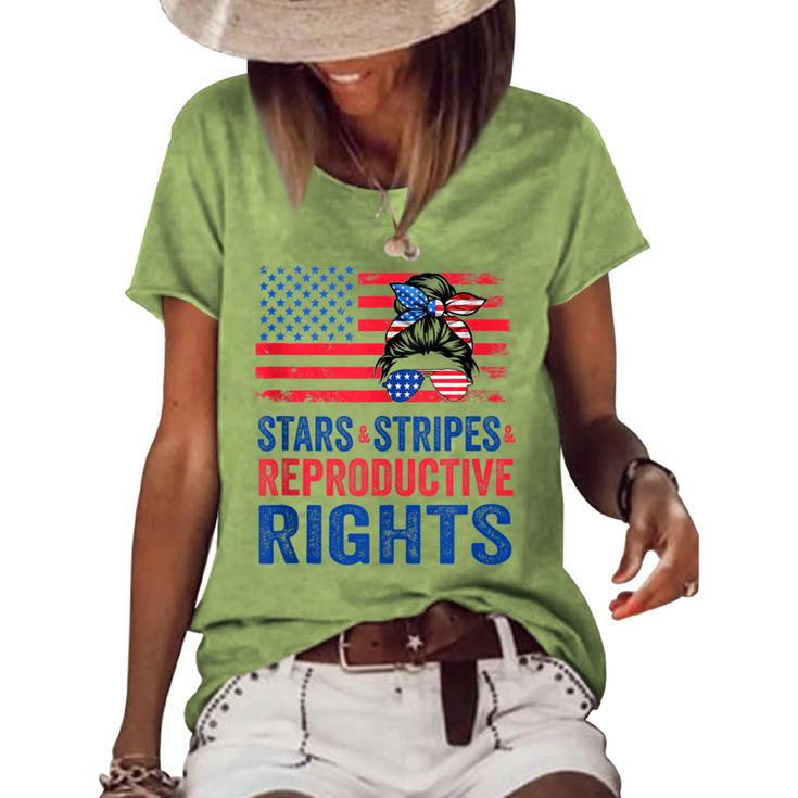 Patriotic 4Th Of July Stars Stripes Reproductive Right V2 Women's Loose T-shirt