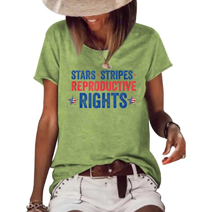 Patriotic 4Th Of July Stars Stripes Reproductive Right V5 Women's Loose T-shirt