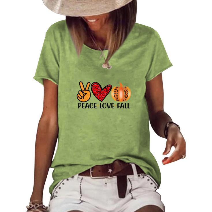 Peace Love Fall Pumpkin Women's Loose T-shirt