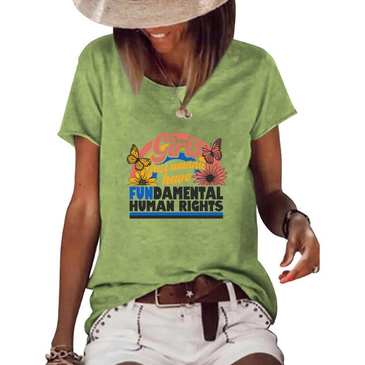 Pro Choice Girl Just Wanna Have Fundamental Human Rights Women's Loose T-shirt
