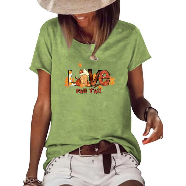 Pumpkin Spice Latte Love Fall Yall Women's Loose T-shirt