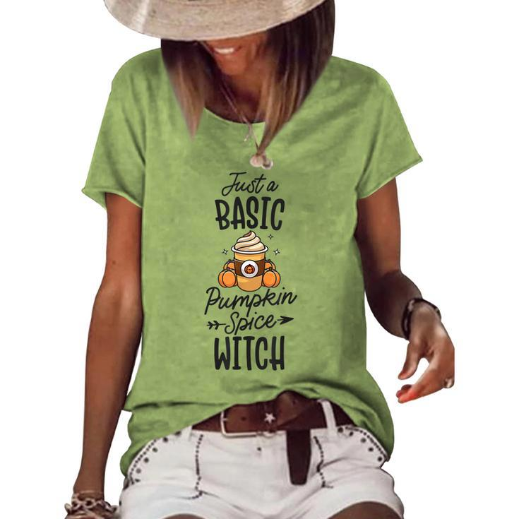 Basic Pumpkin Spice Witch Cute Thanksgiving Fall Autumn V2 Women's Loose T-shirt