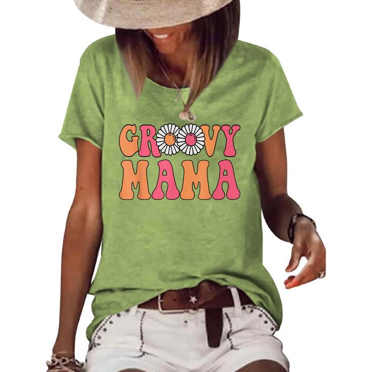 Retro Groovy Mama Matching Family 1St Birthday Party V2 Women's Loose T-shirt