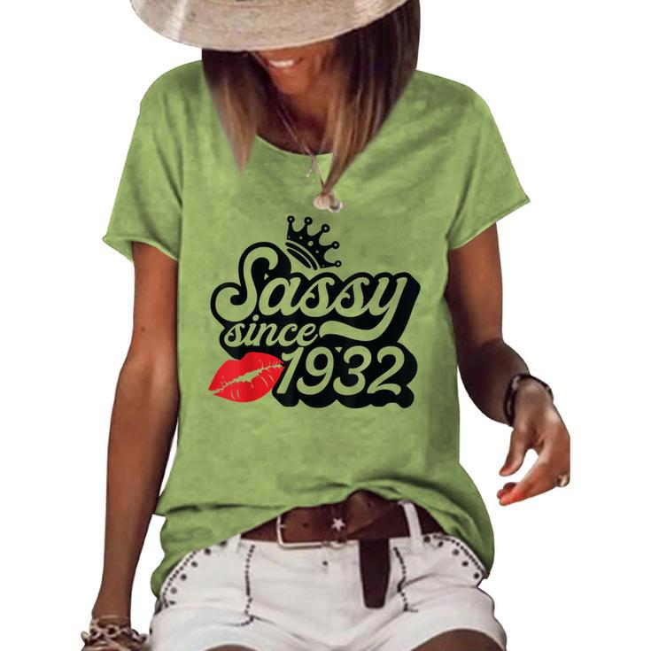 Sassy Since 1932 Fabulous 90Th Birthday Ideas For Her Women's Loose T-shirt