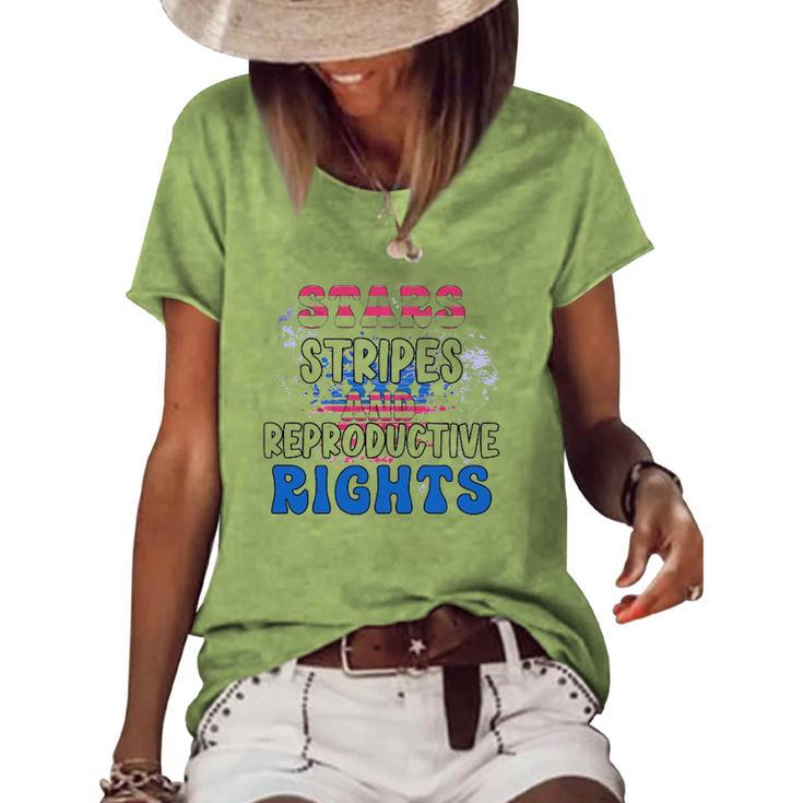 Stars Stripes Reproductive Rights 4Th Of July 1973 Protect Roe Women&8217S Rights Women's Short Sleeve Loose T-shirt