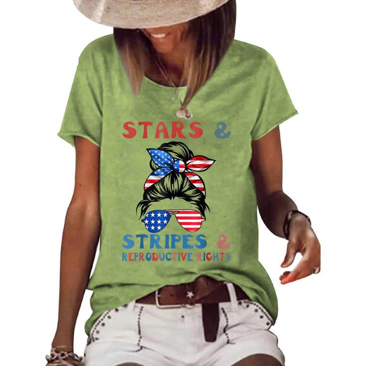 Stars Stripes Reproductive Rights Patriotic 4Th Of July V15 Women's Loose T-shirt