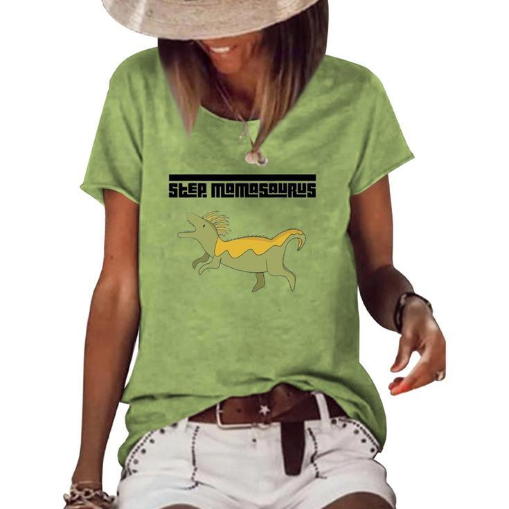 Step Momasaurus For Stepmothers Dinosaur Women's Short Sleeve Loose T-shirt