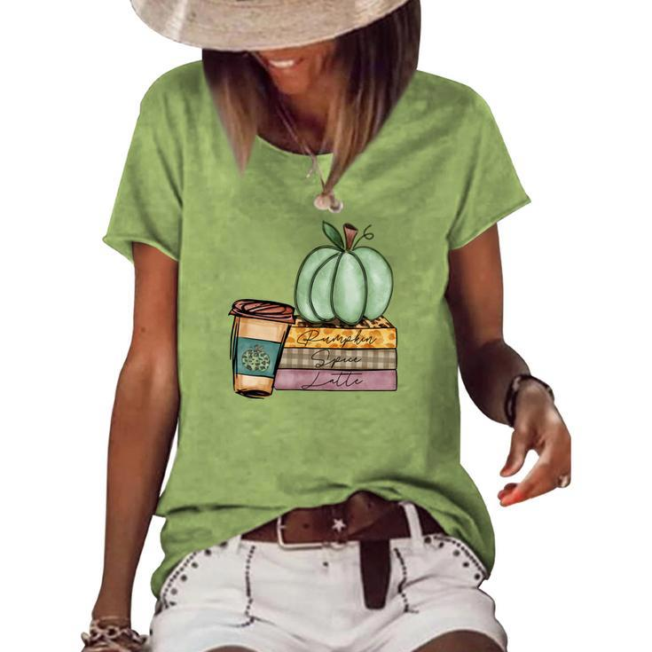 Vintage Autumn Pumpkin Spice Latte Women's Loose T-shirt