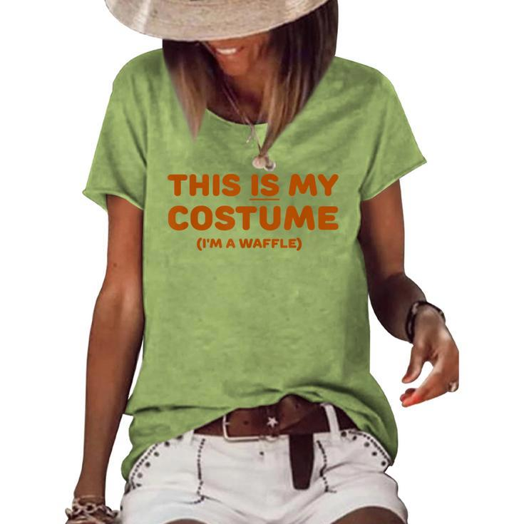 Waffle Halloween Costume Trick Or Treat Party Women's Loose T-shirt