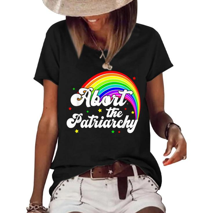 Abort The Patriarchy Womens Pro Choice Feminism Feminist  Women's Short Sleeve Loose T-shirt