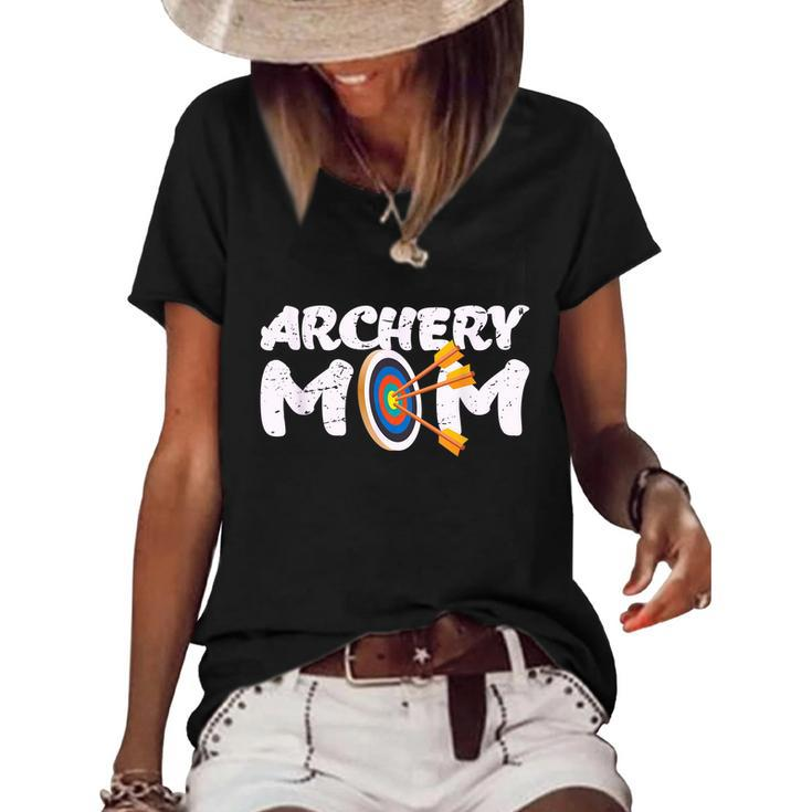Archery Mom Archer Arrow Bow Target Funny Women's Short Sleeve Loose T-shirt