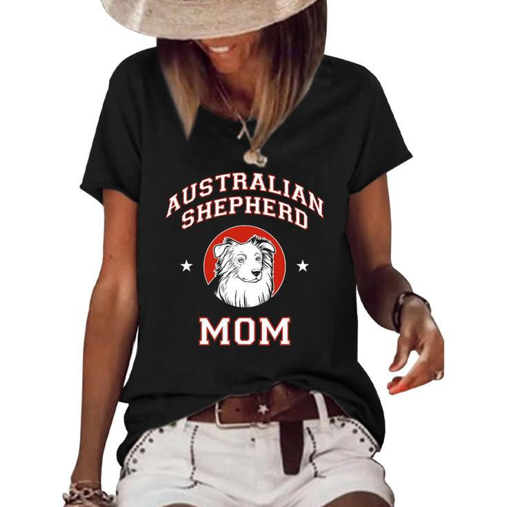 Australian Shepherd Mom Happy Mother&8217S Day Women's Short Sleeve Loose T-shirt