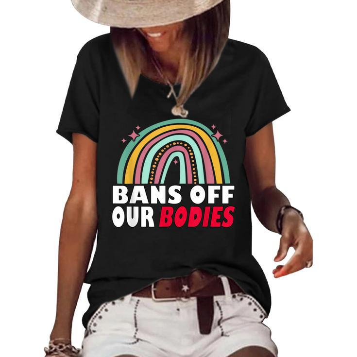 Bans Off Our Bodies Pro Choice Abortion Feminist Retro  Women's Short Sleeve Loose T-shirt