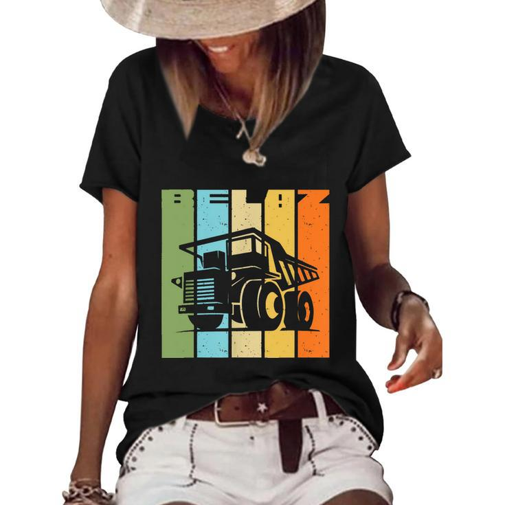 Belaz Dump Truck Construction Machines Driver Work Gift Women's Short Sleeve Loose T-shirt