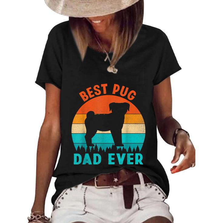 Best Pug Dad Ever Funny Gifts Dog Animal Lovers Walker Cute Graphic Design Printed Casual Daily Basic Women's Short Sleeve Loose T-shirt
