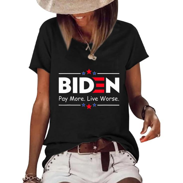 Biden Pay More Live Worse Anti Biden Women's Short Sleeve Loose T-shirt