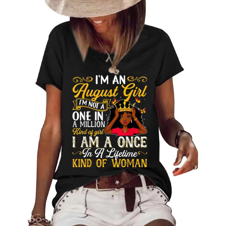 Birthday August Queen Girls Women Im An August Girl  Women's Short Sleeve Loose T-shirt