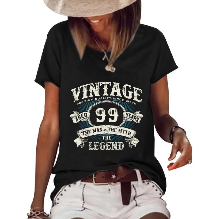 Born In 1923 Vintage Classic Dude 99Th Years Old Birthday Women's Short Sleeve Loose T-shirt