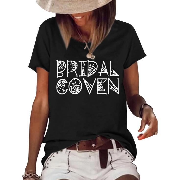 Bridal Coven Witch Bride Party Halloween Wedding  Women's Short Sleeve Loose T-shirt