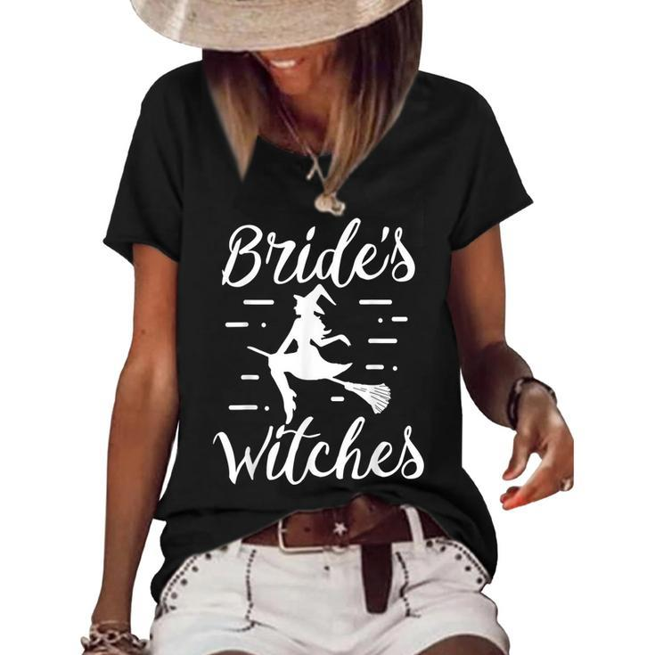 Brides Witches Halloween Bachelorette Party Witch Wedding  Women's Short Sleeve Loose T-shirt