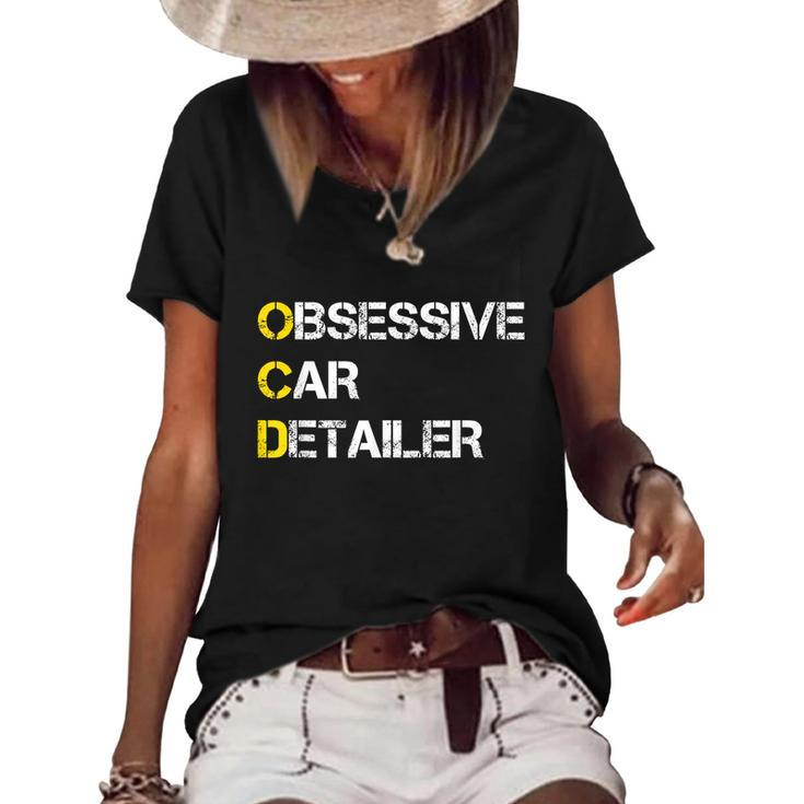 Car Detailing Car Wash Car Detailer Polisher V2 Women's Short Sleeve Loose T-shirt