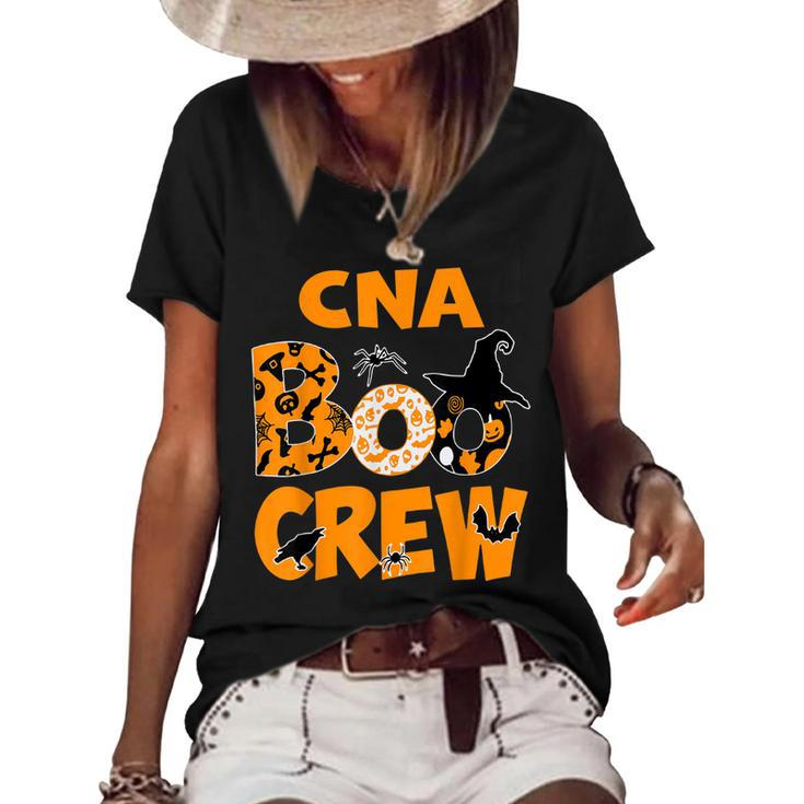 Cna Boo Crew Witch  Nurse Ghost Costume Funny Halloween  Women's Short Sleeve Loose T-shirt