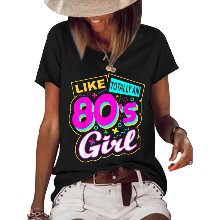 Cool 80S Girl Retro Fashion Throwback Culture Party Lover  Women's Short Sleeve Loose T-shirt