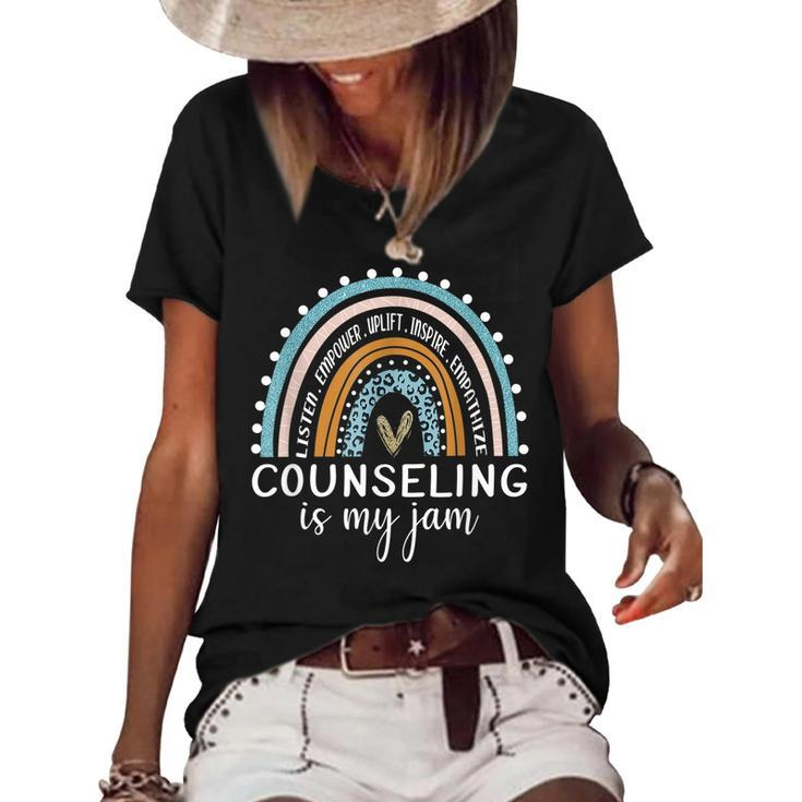 Counseling Is My Jam School Counselor Appreciation  Women's Short Sleeve Loose T-shirt