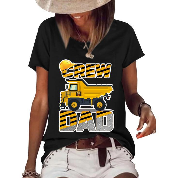 Dad Birthday Crew Construction Party Women's Short Sleeve Loose T-shirt