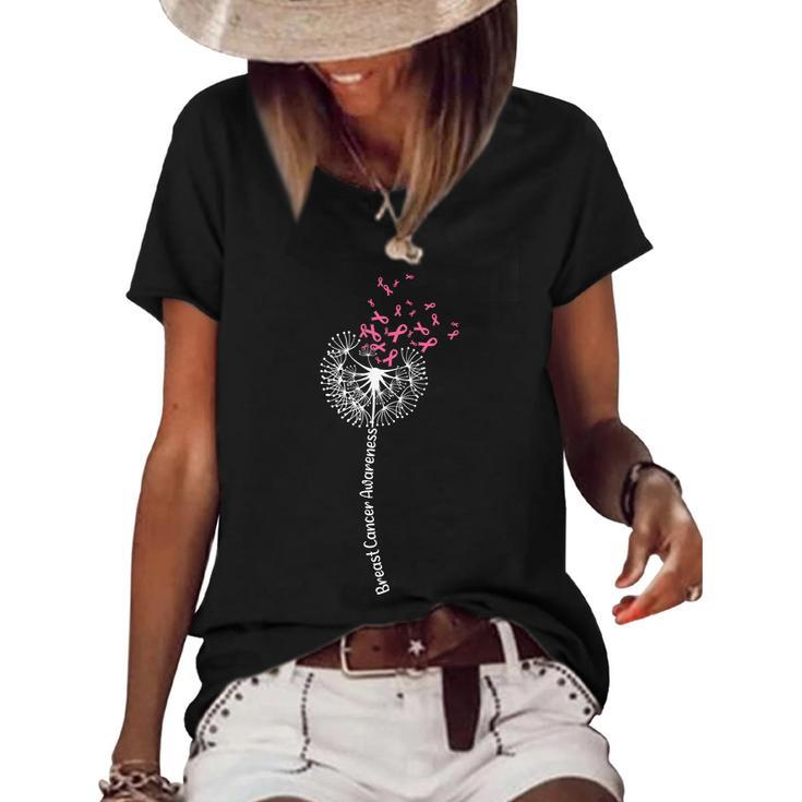 Dandelion Faith Hope Love Breast Caner Women's Short Sleeve Loose T-shirt