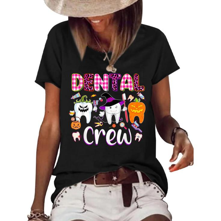 Dental Boo Crew Halloween Funny Dentist Assistant Costume  Women's Short Sleeve Loose T-shirt