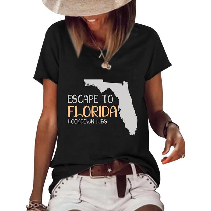 Desantis Escape To Florida Cute Gift Women's Short Sleeve Loose T-shirt