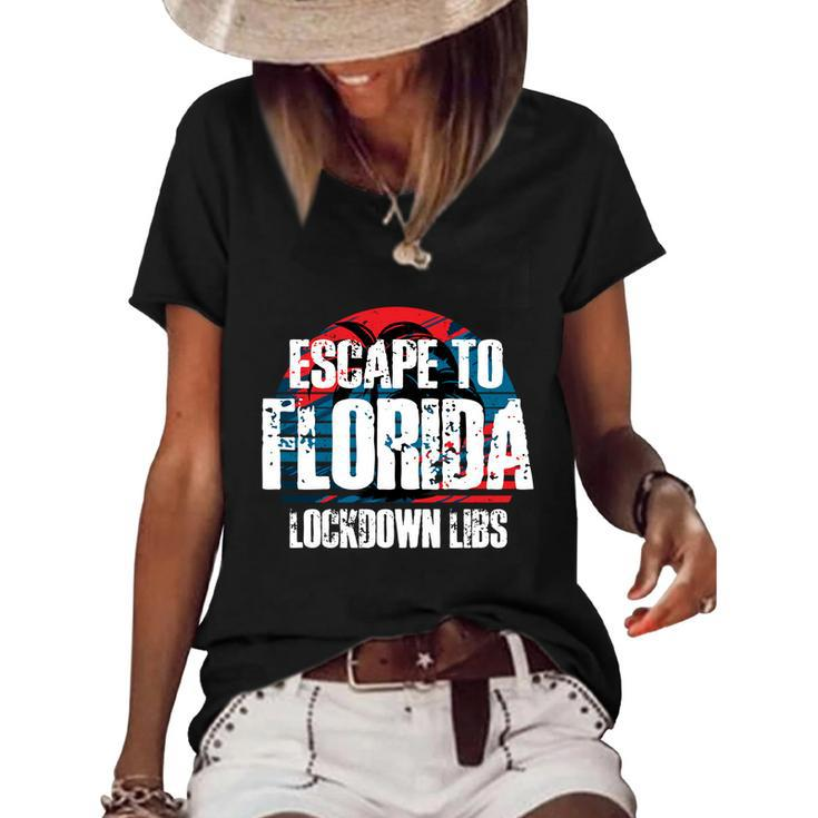 Desantis Escape To Florida Gift V2 Women's Short Sleeve Loose T-shirt
