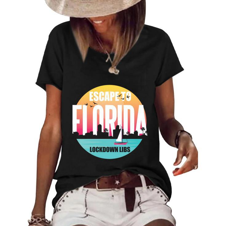 Desantis Escape To Florida Gift V3 Women's Short Sleeve Loose T-shirt