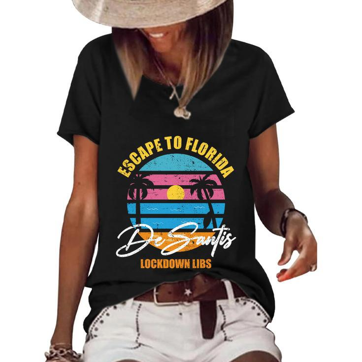 Desantis Escape To Florida Great Gift V3 Women's Short Sleeve Loose T-shirt